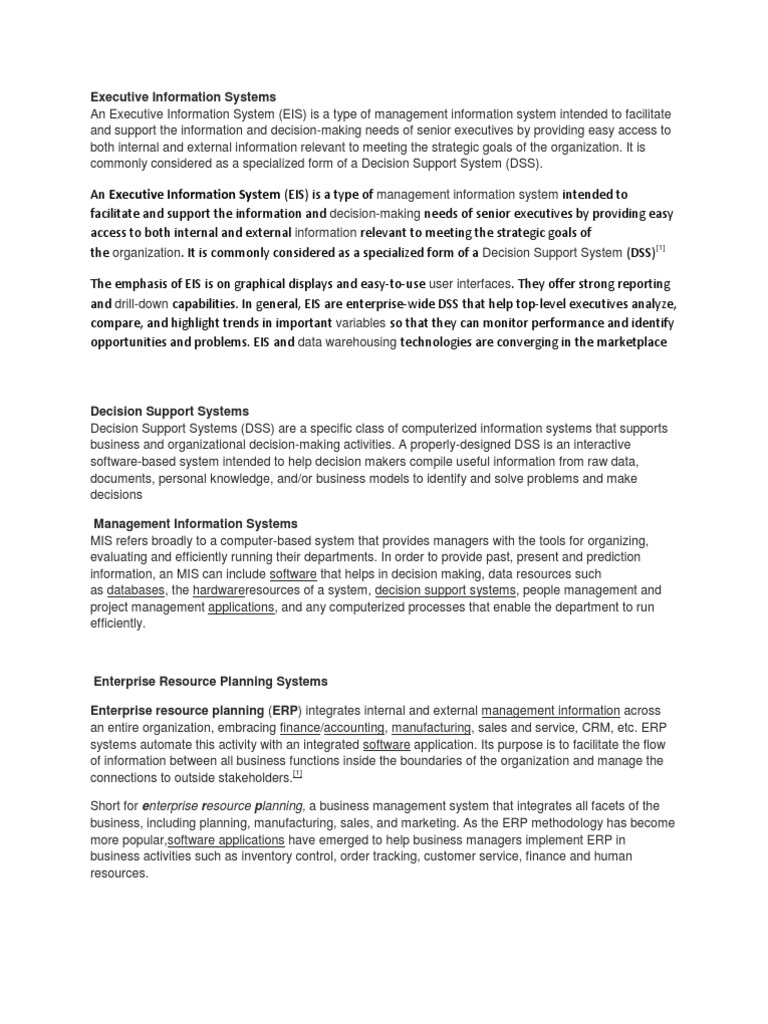 Overview of Executive Information Systems | PDF | Decision Support ...