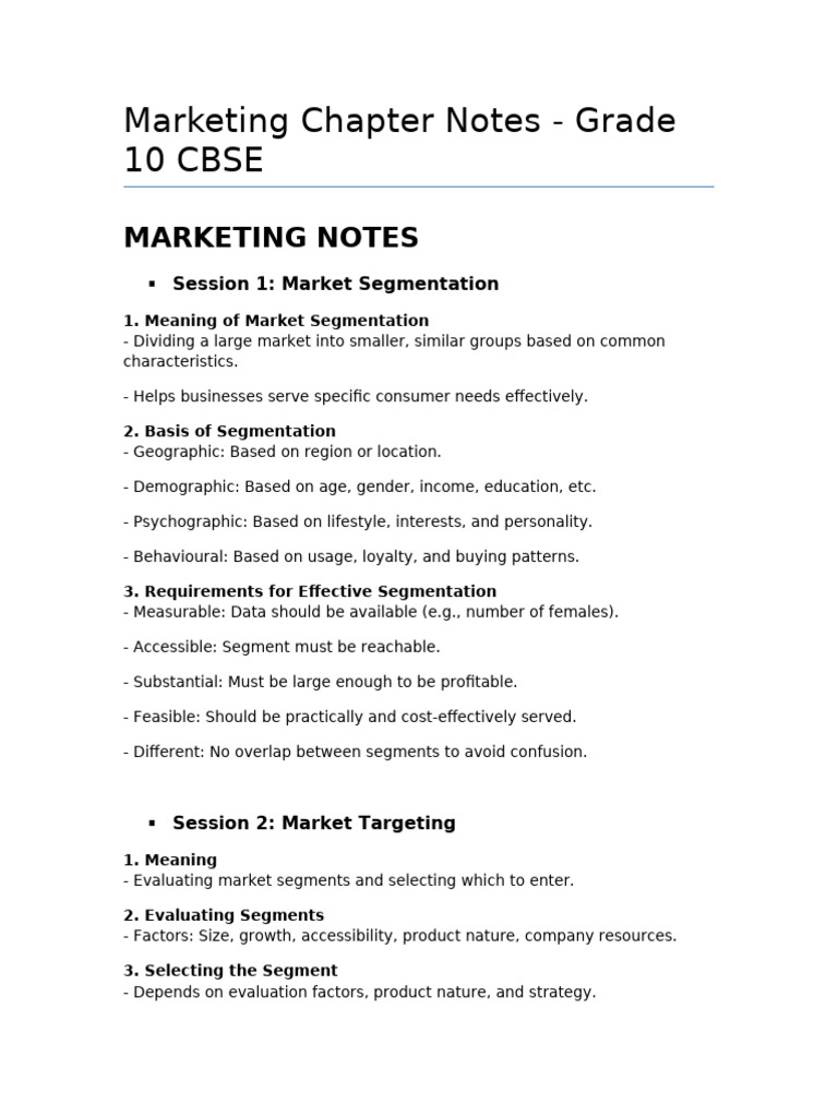 Market STP - Notes and QnA | PDF | Market Segmentation | Marketing