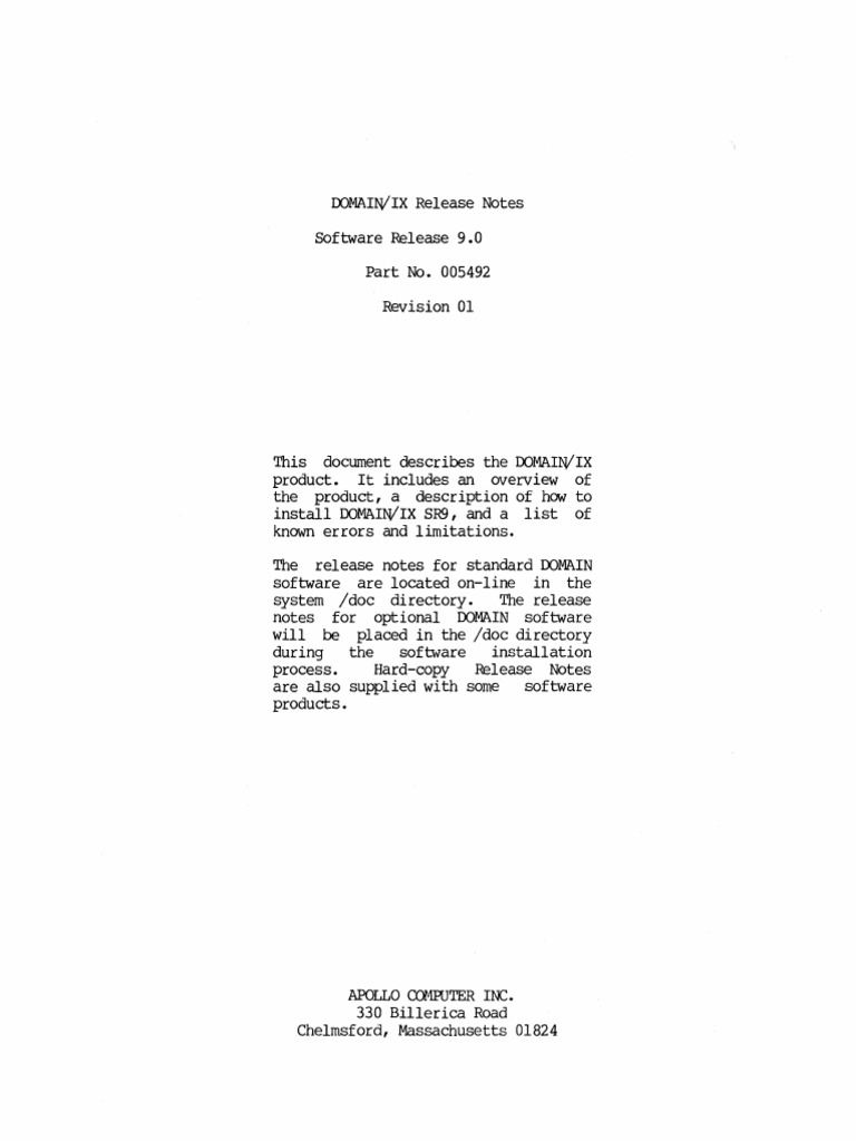 Domain IX Release Notes 9.0 198508 | PDF | Computer File | Software