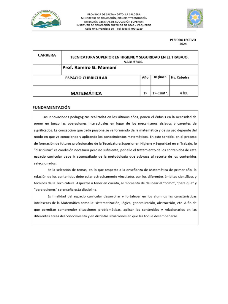 Matamatica 1°1° | PDF | Función (Matemáticas) | Funciones trigonométricas