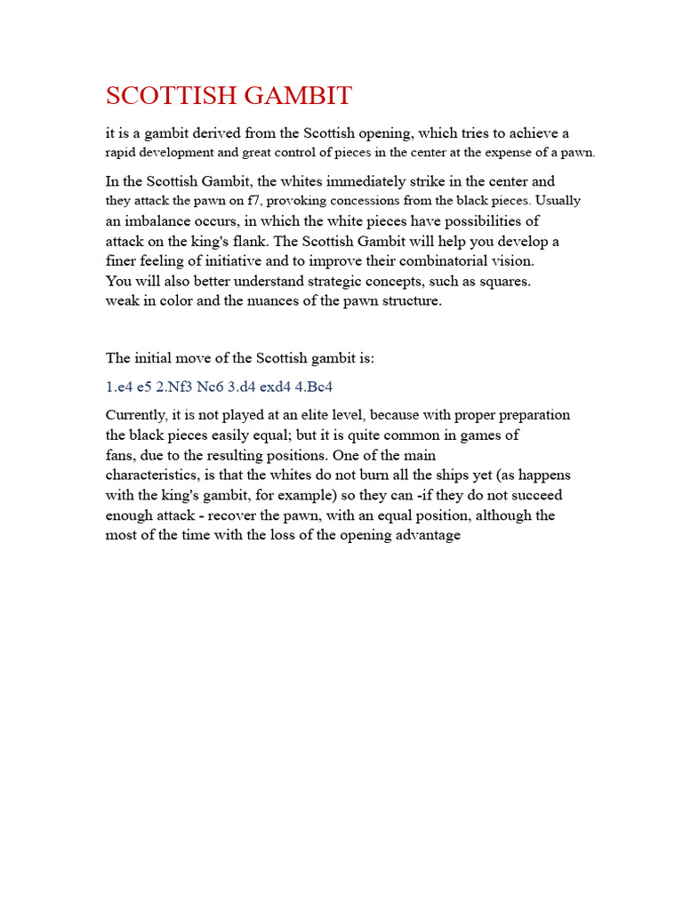 Scottish Gambit | PDF