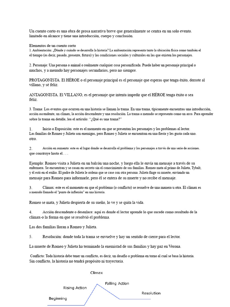 Elementos Clave de un Cuento Corto | PDF | Romeo y Julieta