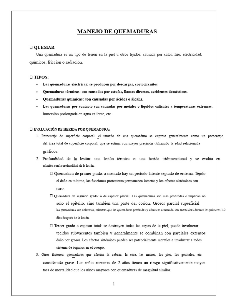 Guía Completa sobre Manejo de Quemaduras | PDF | Quemar | Herida