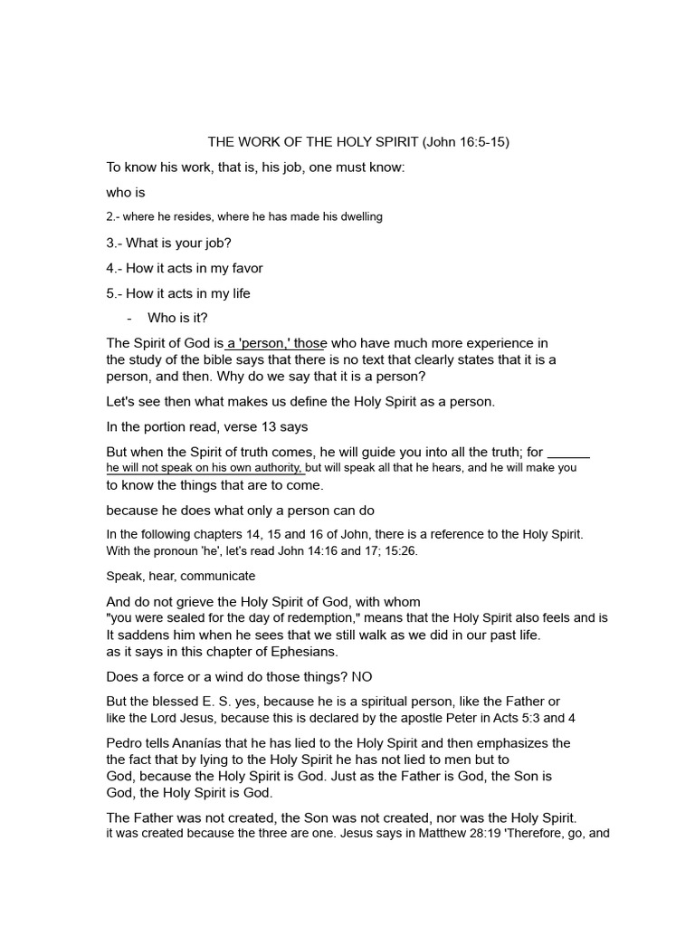 Understanding the Holy Spirit's Role | PDF | God The Father | Holy Spirit