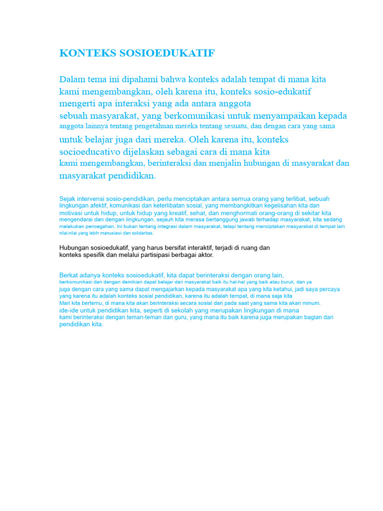 Konteks Sosioedukatif | PDF