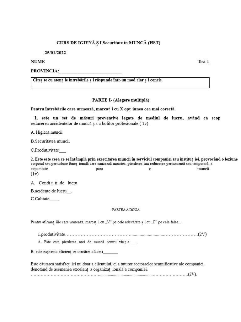 Test 1 HST | PDF
