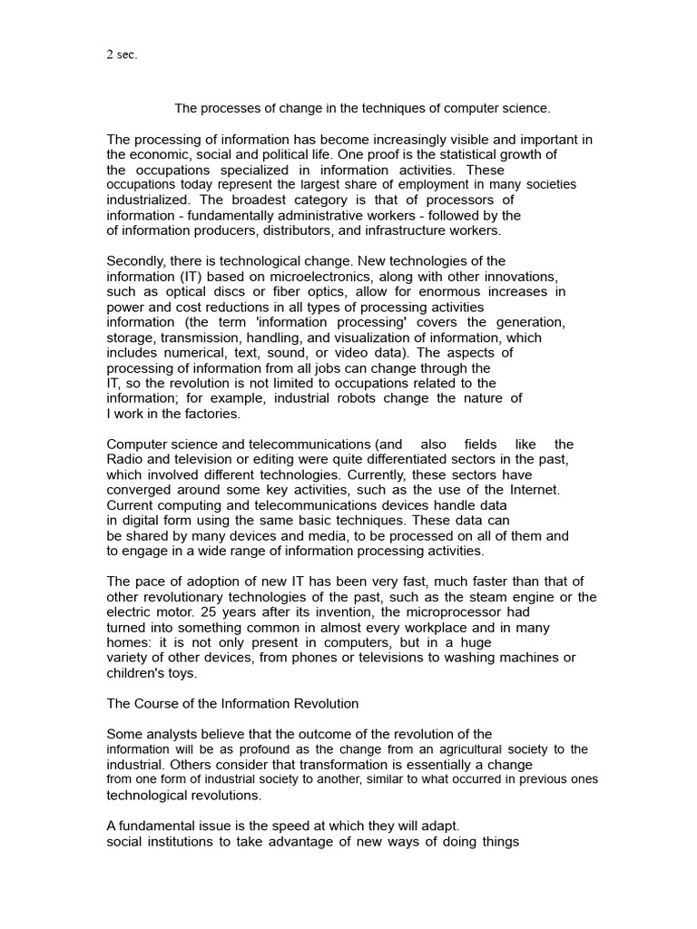 The Processes of Change in Computer Techniques | PDF | Information ...