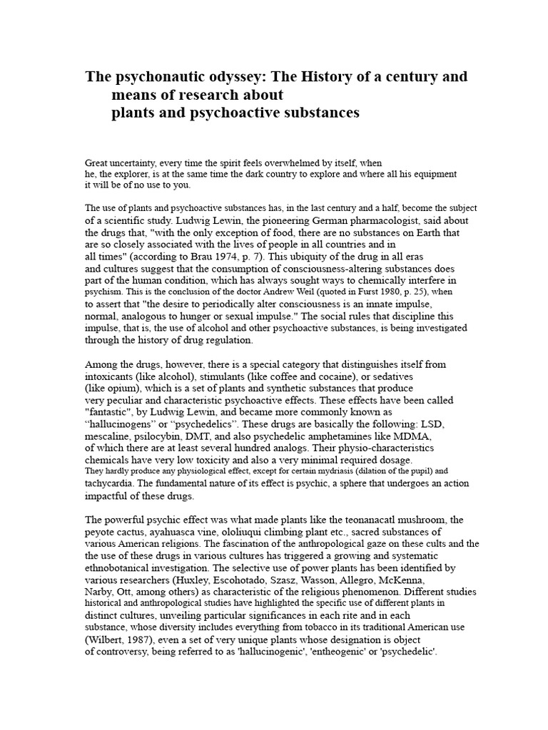 History of Psychoactive Substances | PDF | Psychedelic Drugs ...