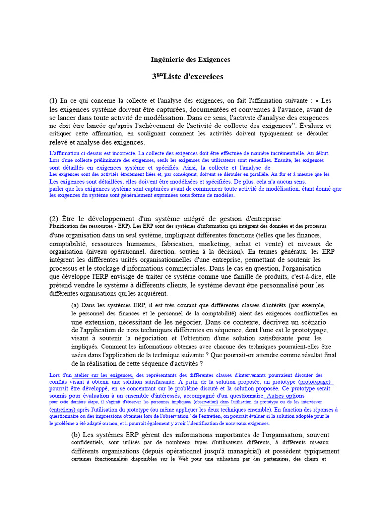 Ingénierie des Exigences et Systèmes ERP | PDF | Progiciel de gestion ...