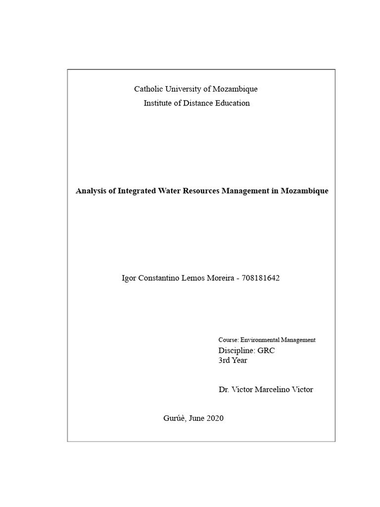 Integrated Water Management in Mozambique | PDF | Water Resources | Water