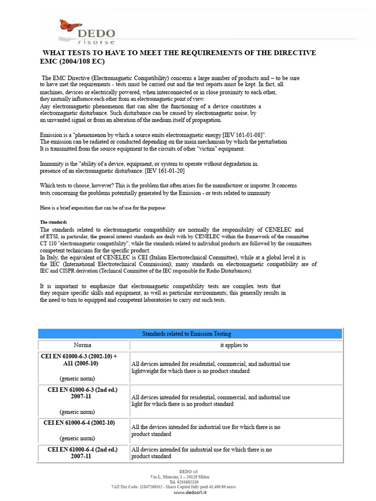 Essential EMC Testing Standards Guide | PDF | Electromagnetic ...