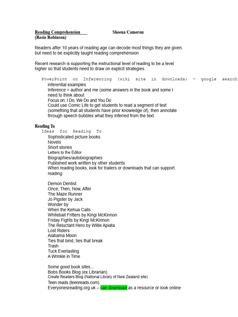 Effective Strategies for Reading Comprehension | PDF | Reading ...