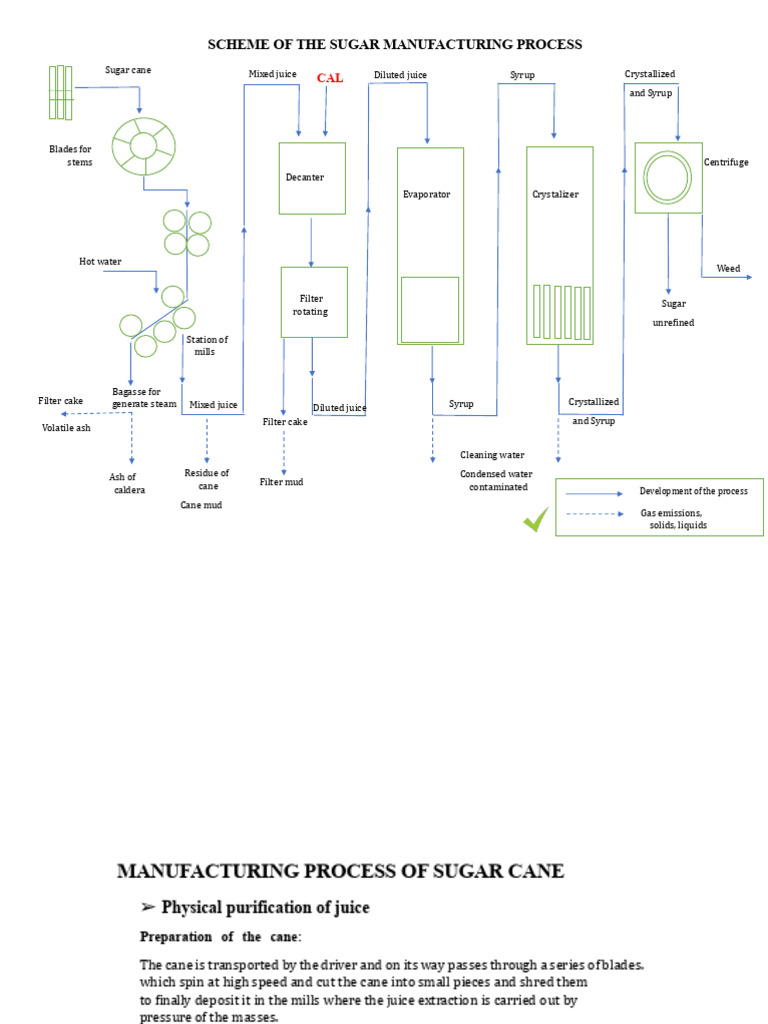 Sugar Manufacturing Process Explained | PDF | Sugarcane | Chemistry