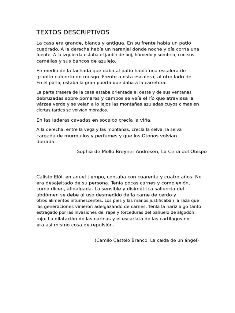 Ejemplos de Textos Descriptivos y Disertativos | PDF