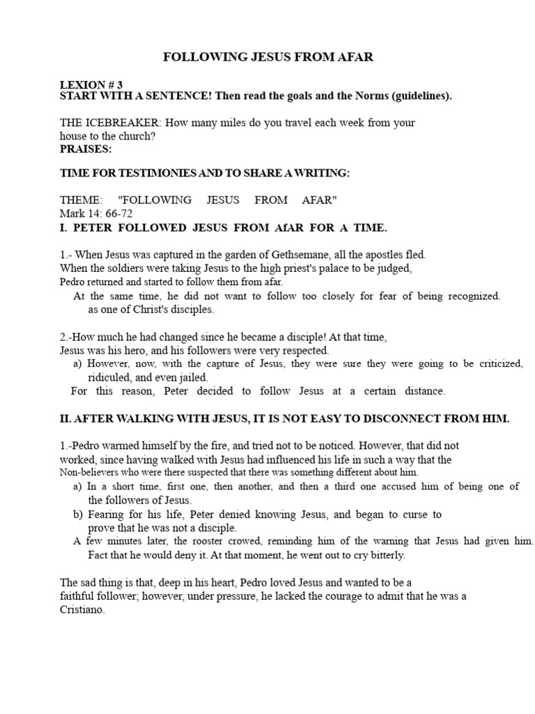 Following Jesus: Lessons from Peter | PDF | Jesus | Saint Peter
