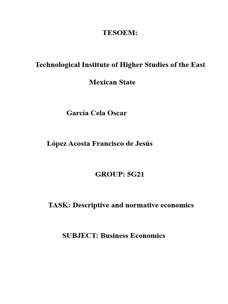 Descriptive and Normative Economics | PDF | Economics | Theory