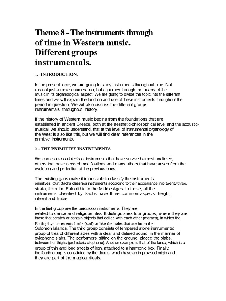Evolution of Western Musical Instruments | PDF | String Instruments ...