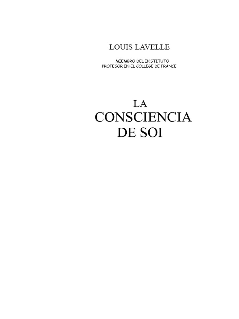 La Conciencia de Sí Mismo | PDF | Verdad | Conocimiento