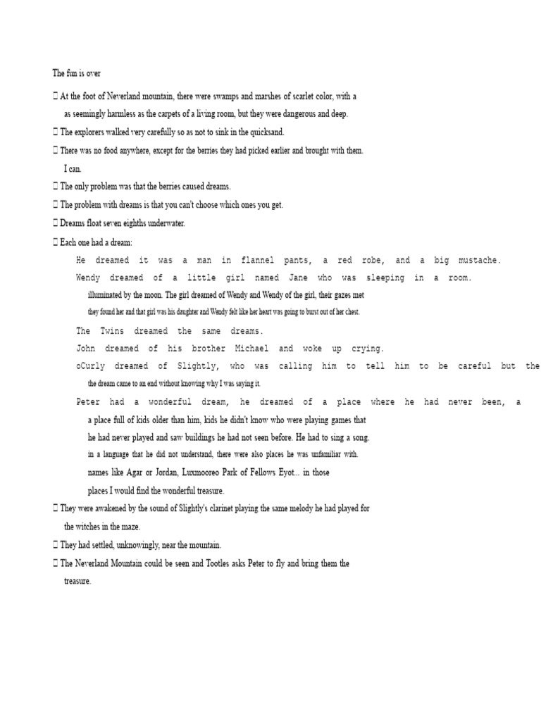 SUMMARY CHAPTER 14 - Peter Pan by Scarlet Red | PDF | Neverland