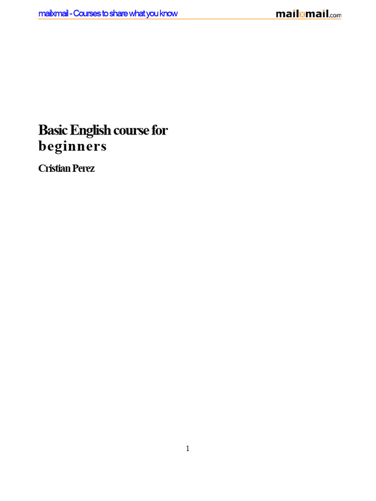 Beginner's English Course Overview | PDF | Adverb | English Language