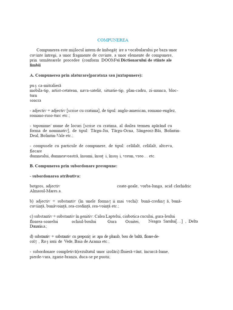 Compoziția Prin Subordonare | PDF