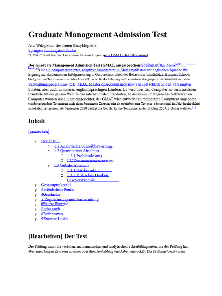 Graduate Management Admission Test | PDF