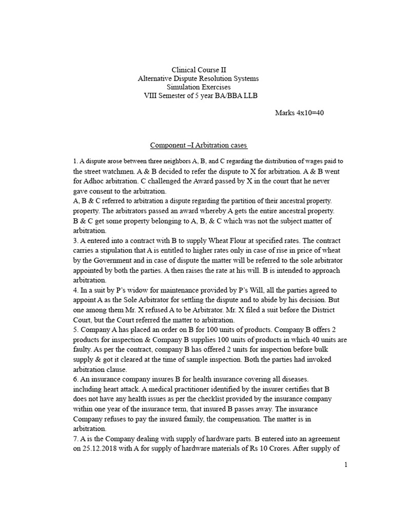 Arbitration and Mediation Case Simulations | PDF | Credit Card | Mediation