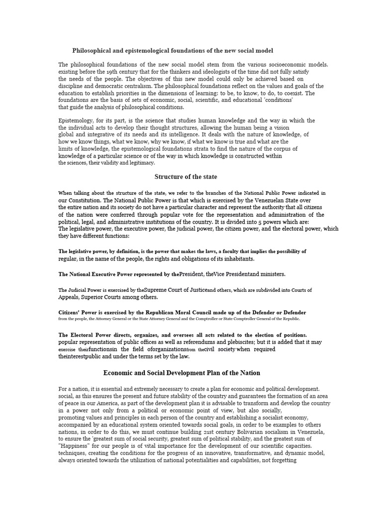 Foundations of a New Social Model | PDF | Epistemology | Knowledge