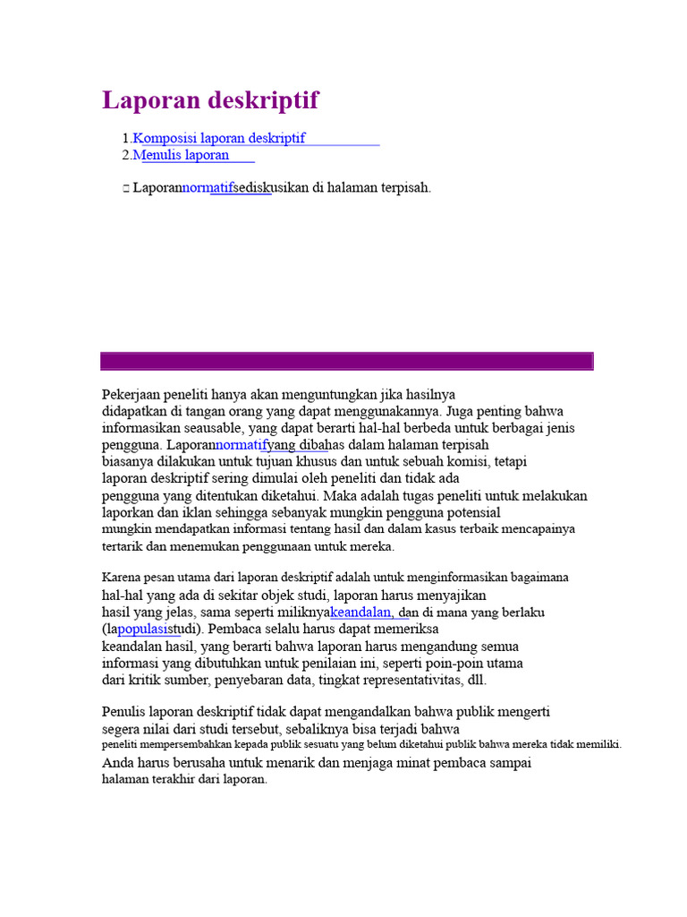 Panduan Menulis Laporan Deskriptif | PDF