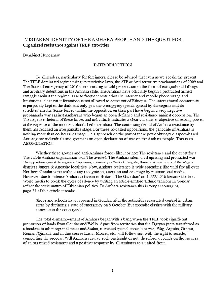 Amhara People Mistaken Identity 200 | PDF | Ethiopia