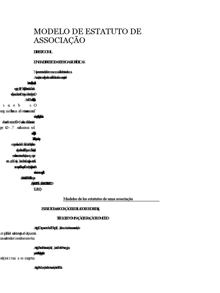 Modelo de Estatuto para Associação | PDF