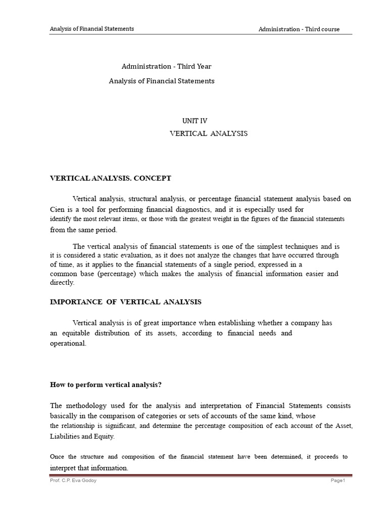 Vertical Analysis of Financial Statements | PDF | Balance Sheet ...