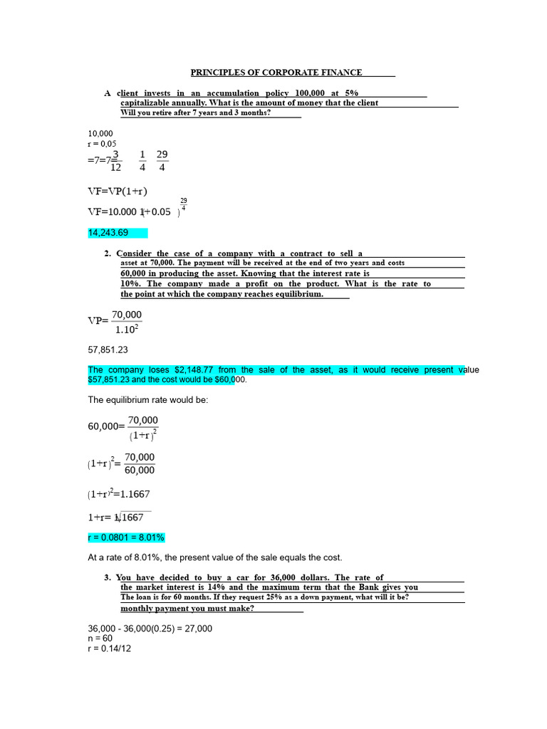 Felipe's Financing Monthly Payment Calculation | PDF | Interest ...
