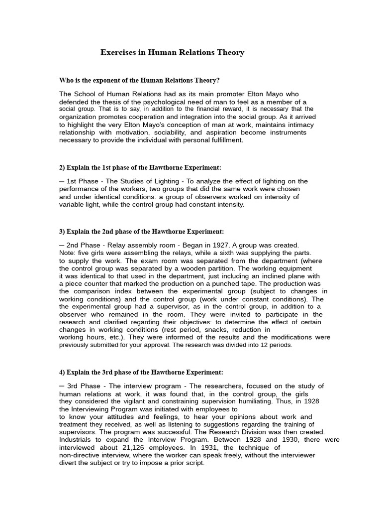 Understanding Human Relations Theory | PDF | Attitude (Psychology ...