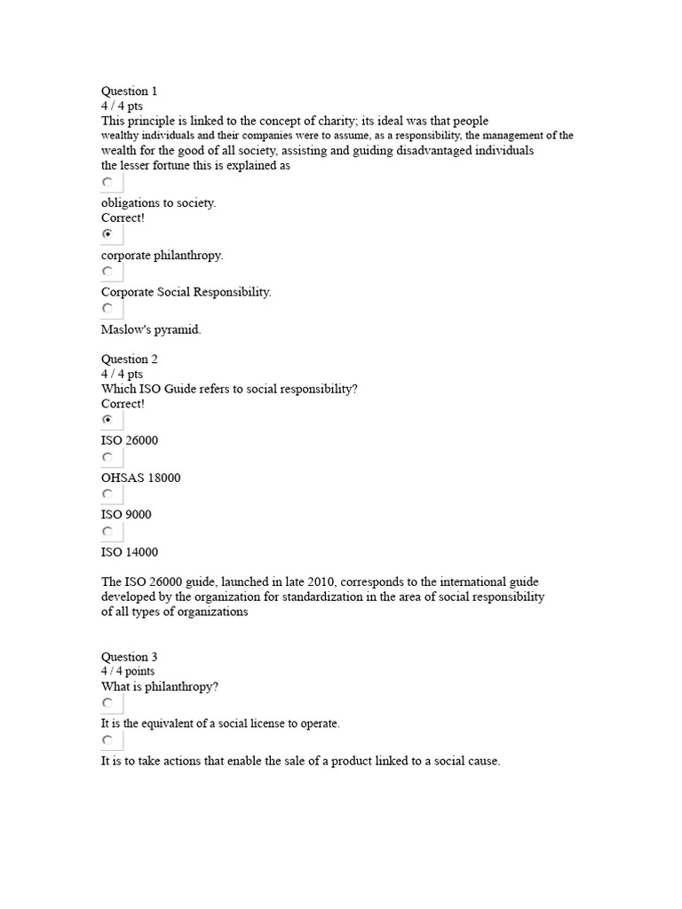 Final Exam Social Responsibility | PDF | Corporate Social ...