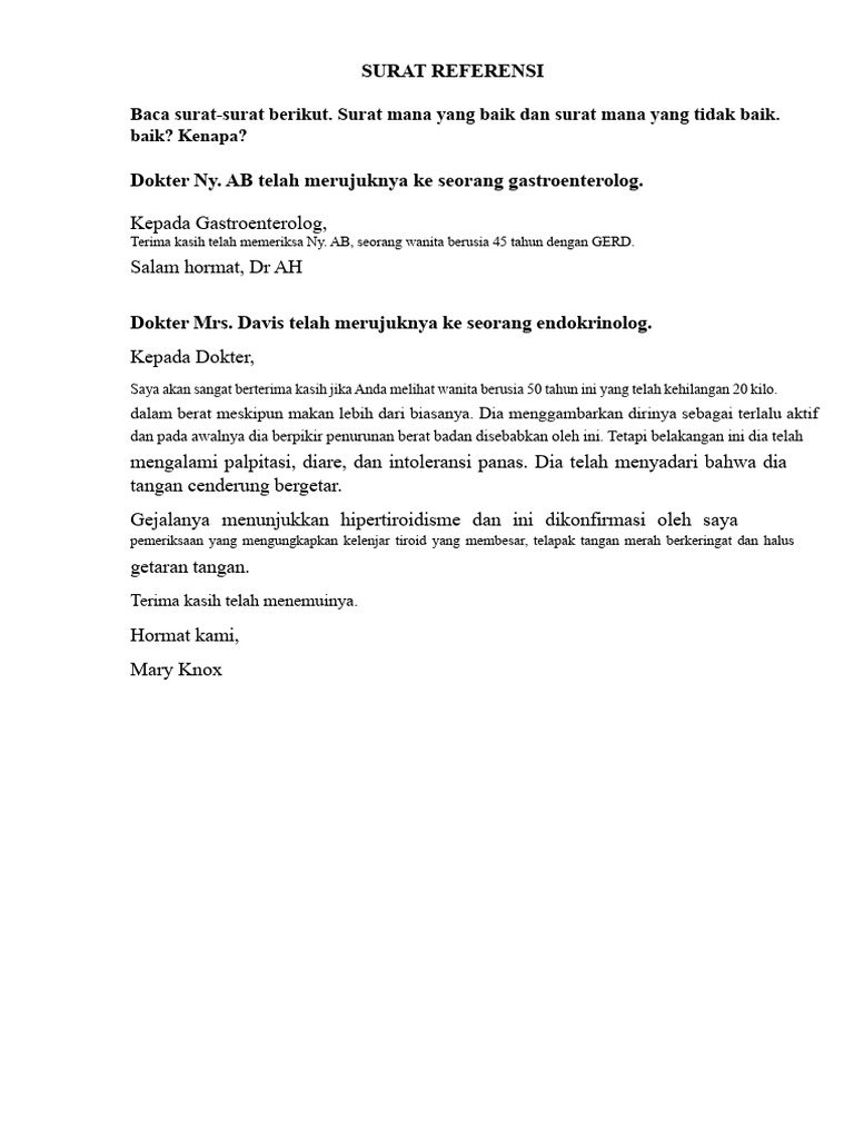 Surat Rujukan Medis untuk Spesialis | PDF