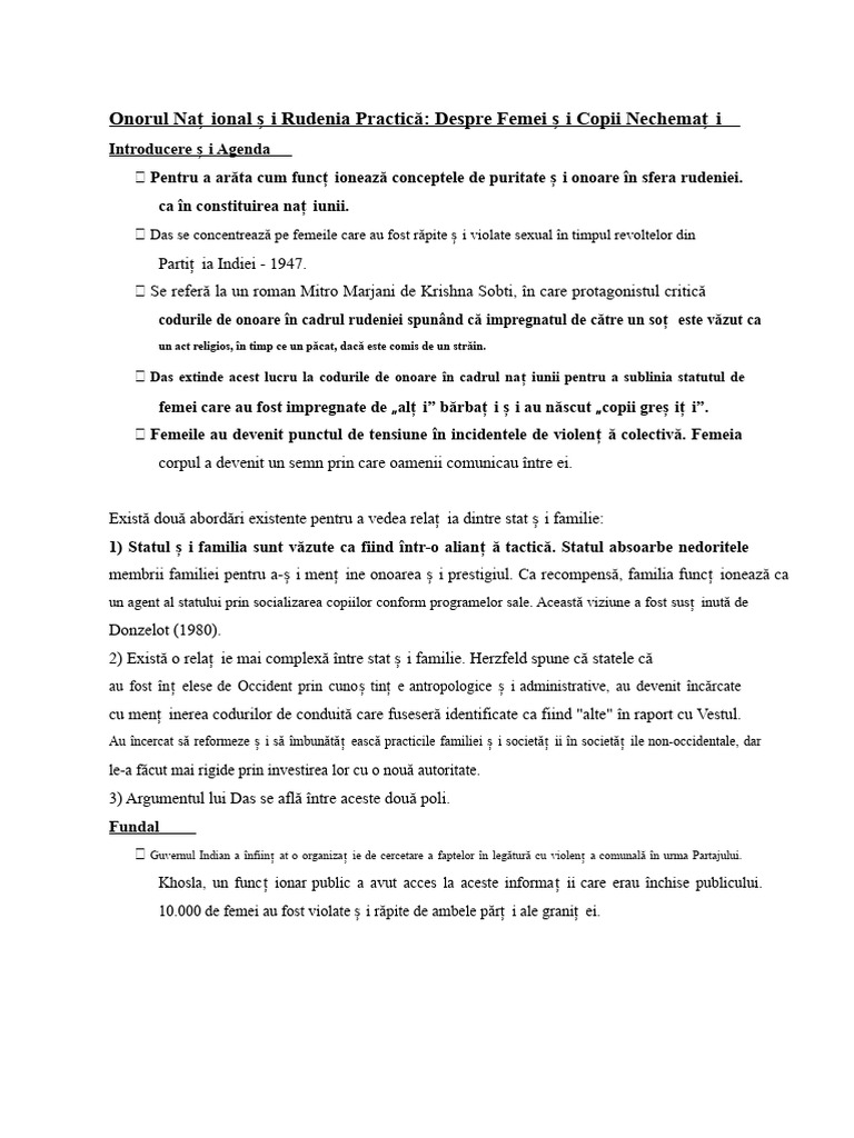 Onor Național Și Rudenie Practică | PDF