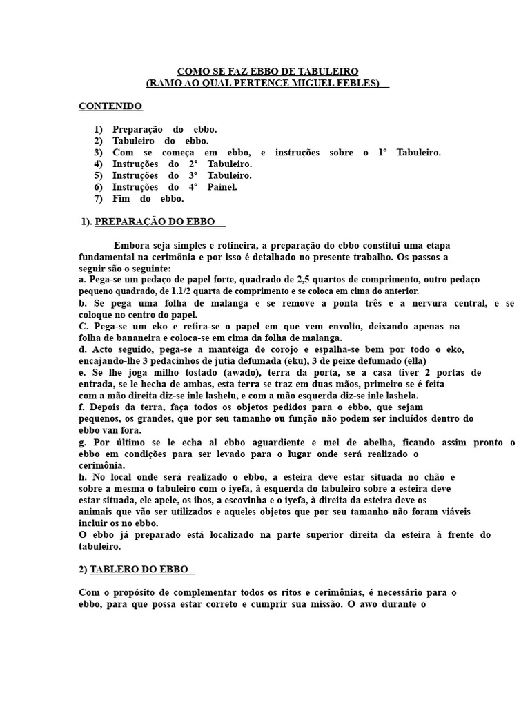 Guia Completo para Fazer Ebbo de Tabuleiro | PDF
