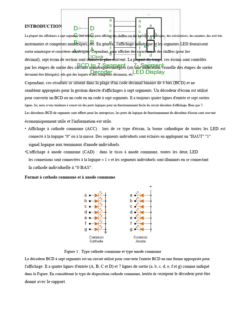 Décodeur BCD pour afficheurs 7 segments | PDF | Décimal codé binaire ...