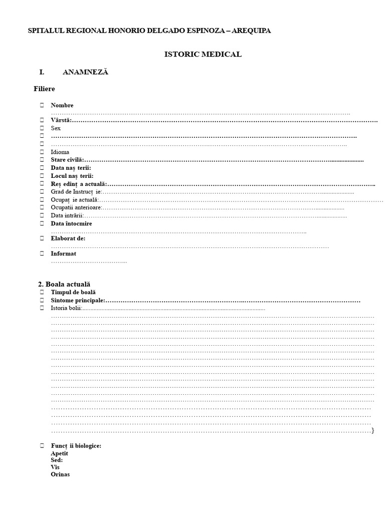 Model de Dosar Clinic | PDF