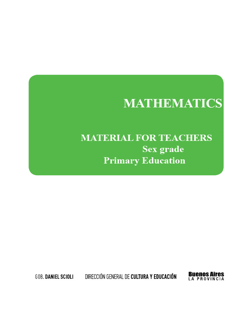 Material For The Teacher. Mathematics. Sixth Grade | PDF ...