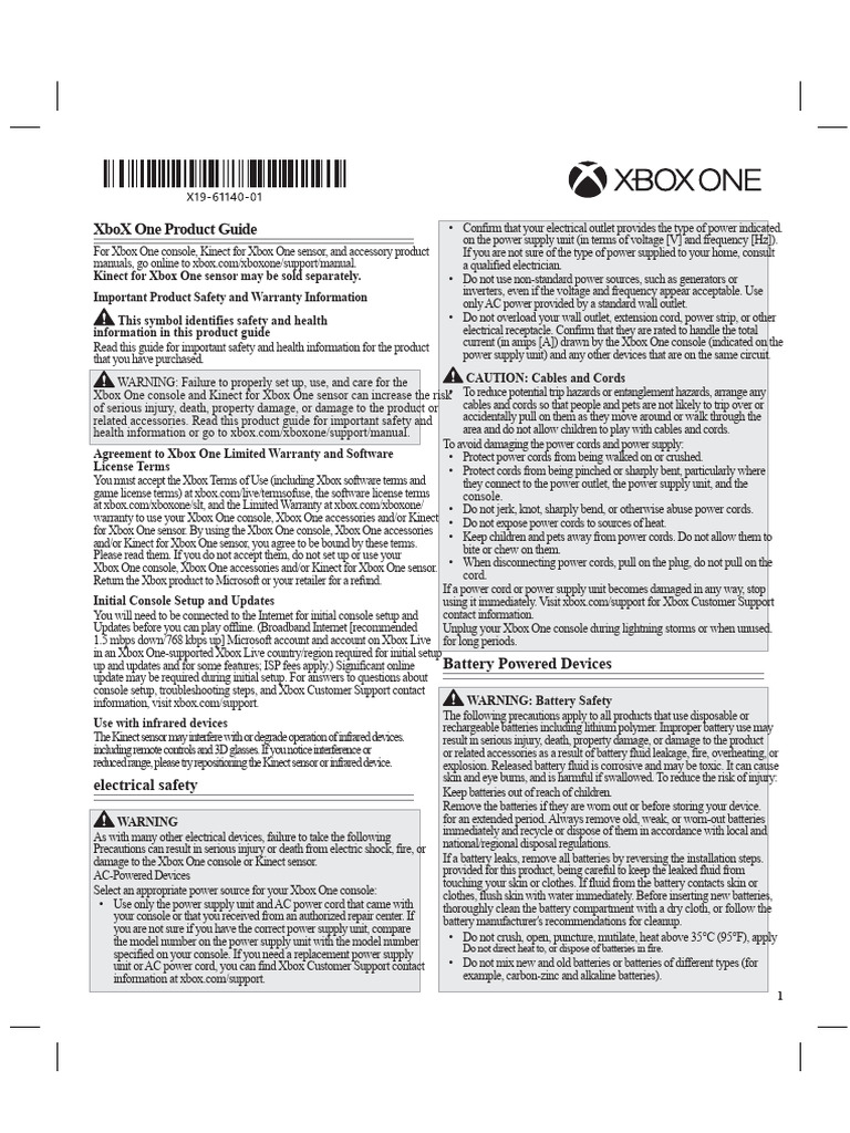 Xbox One | PDF | Xbox | Electromagnetic Interference