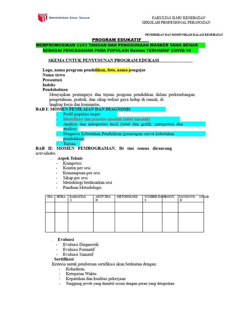 Skema Program Pendidikan | PDF