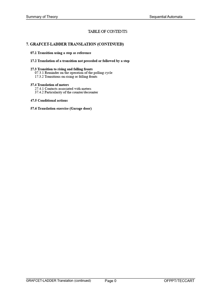 GRAFCET to Ladder Diagram Techniques | PDF | Computer Engineering ...