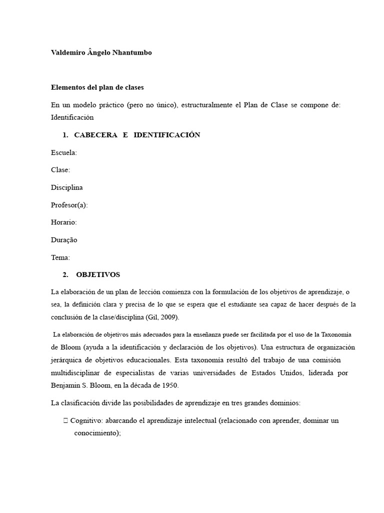 Elementos Clave del Plan de Clases | PDF | Aprendizaje | Enseñando