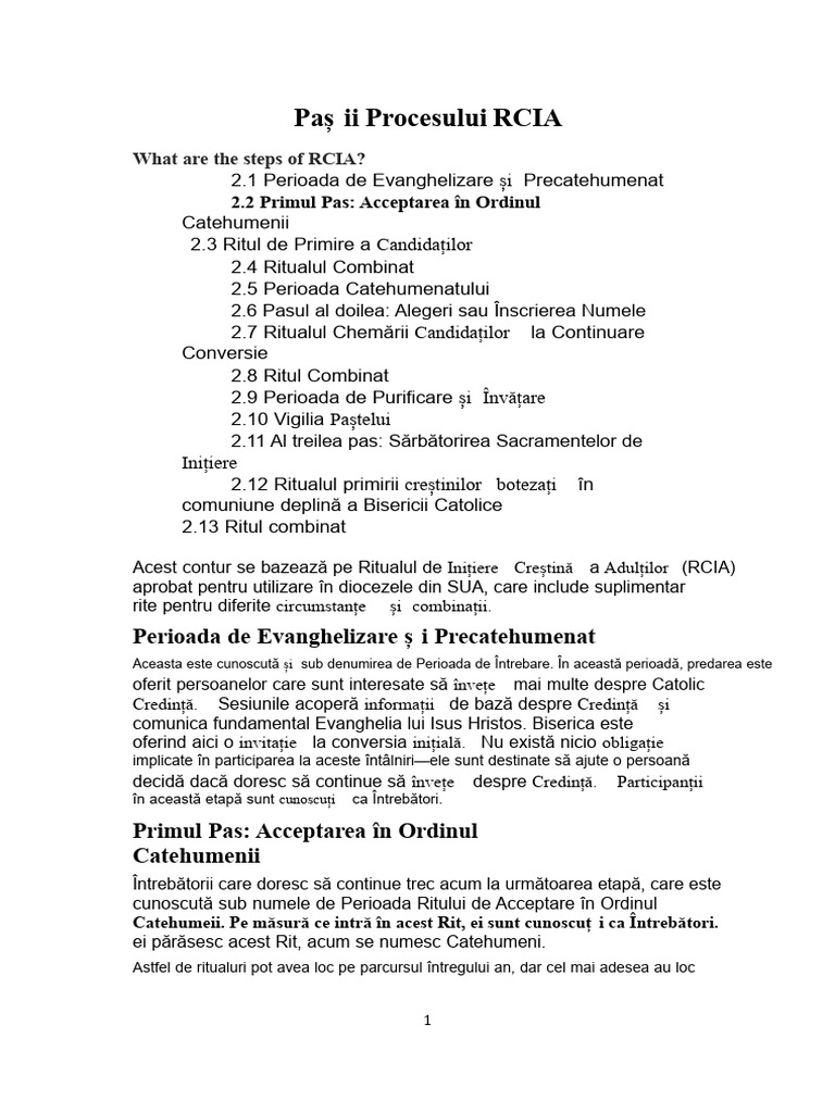 Pașii RCIA | PDF