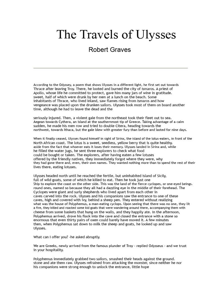 Ulysses' Epic Journey in the Odyssey | PDF | Odysseus | Penelope