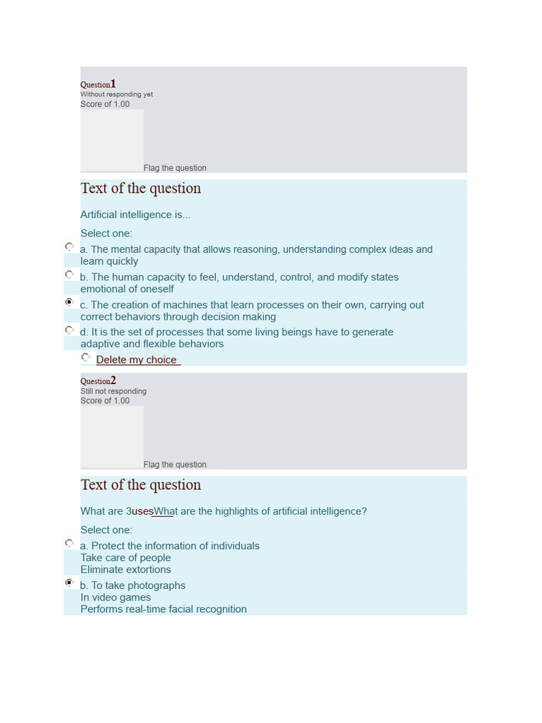 Artificial Intelligence Exam | PDF | Intelligence | Artificial Intelligence