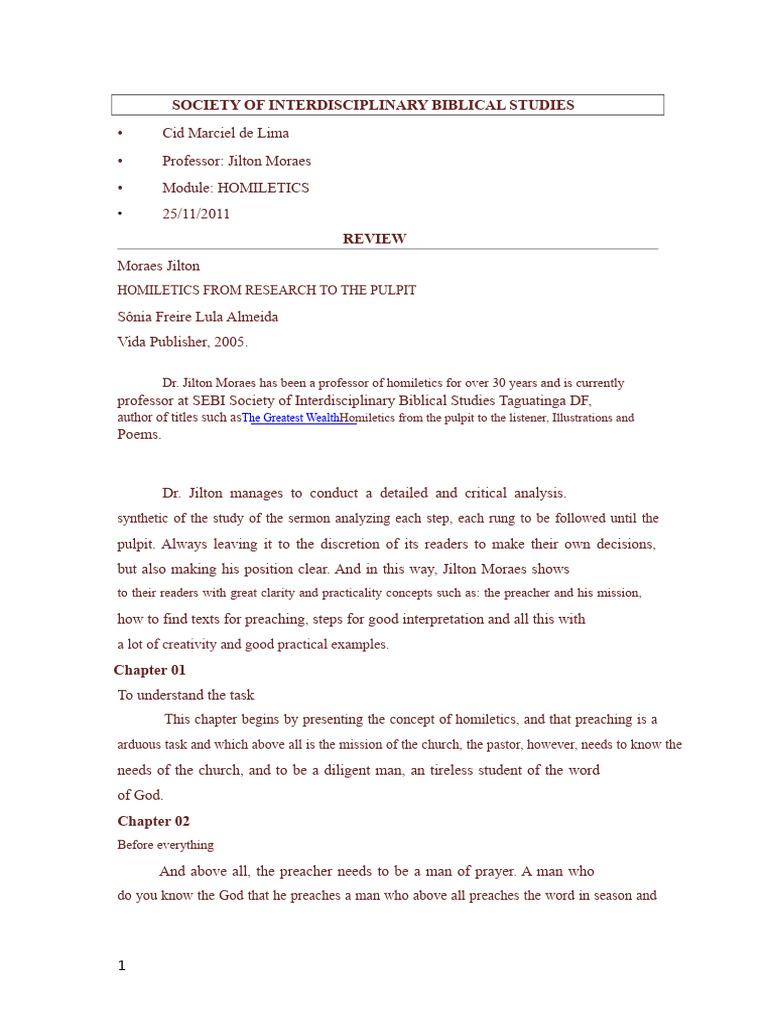 Homiletics: From Research to Pulpit | PDF | Sermon | Homiletics