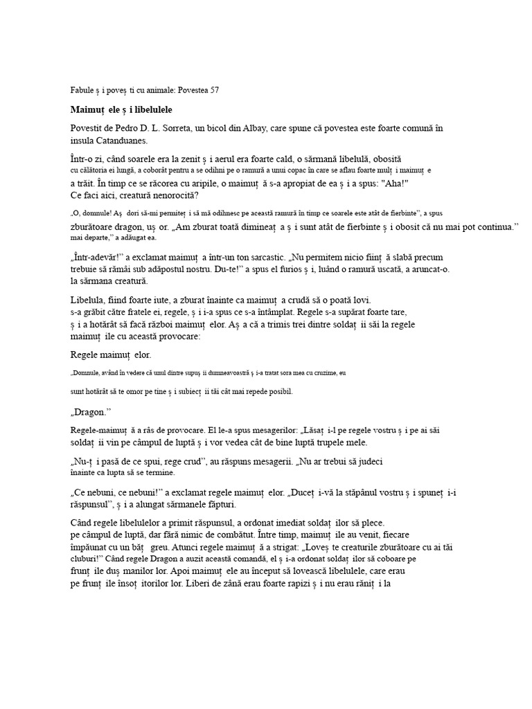 Maimuțele Și Libelulele Dean Fansler | PDF